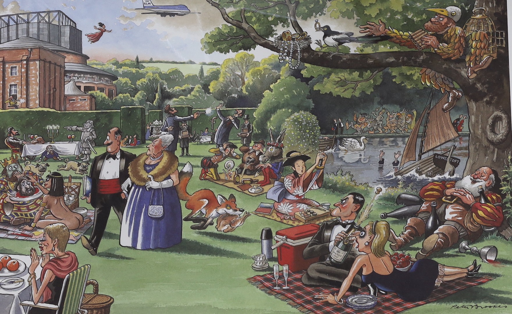 Peter Brookes (1943-), signed colour print, 'Glyndebourne', overall 41 x 57cm, unframed